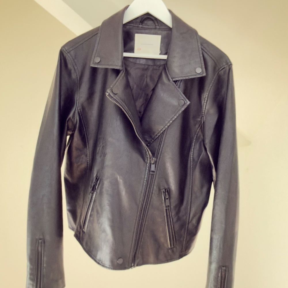 Anthropologie - Black Faux/Vegan Leather Moto Jacket